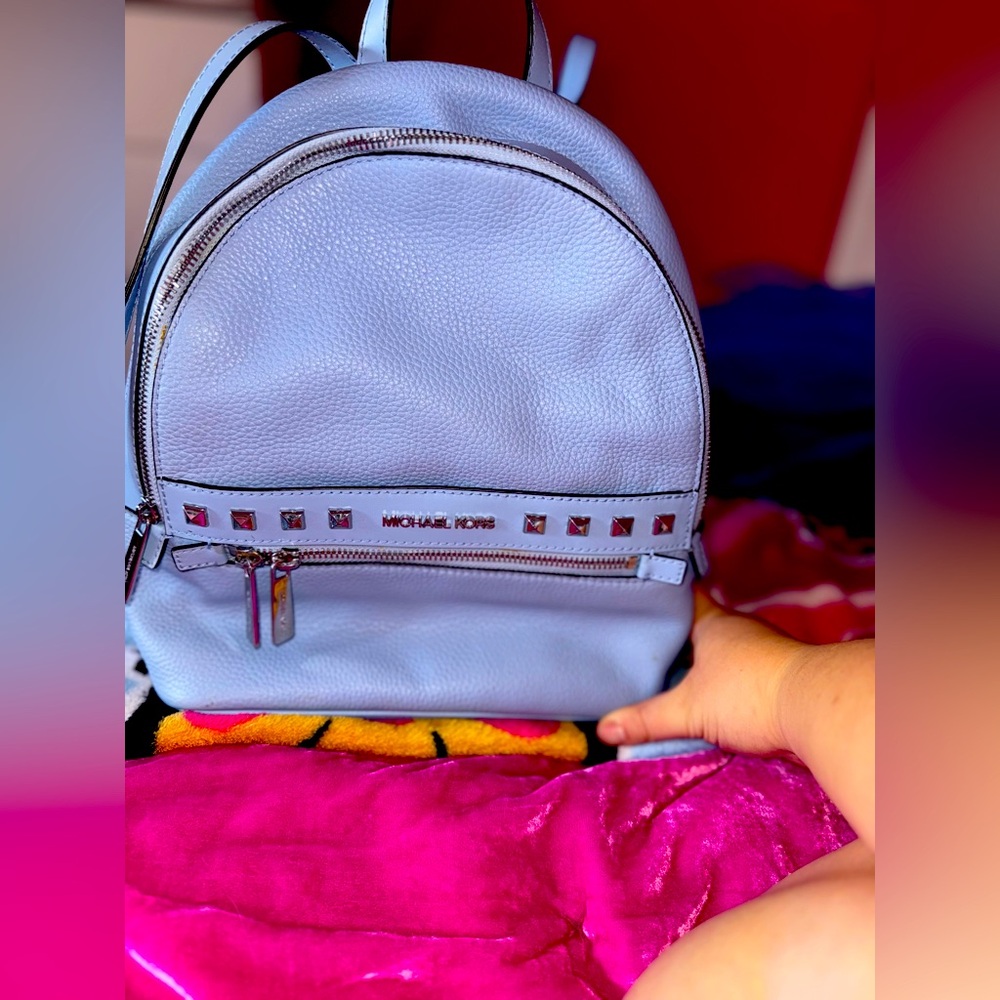 Michael kors blue backpack